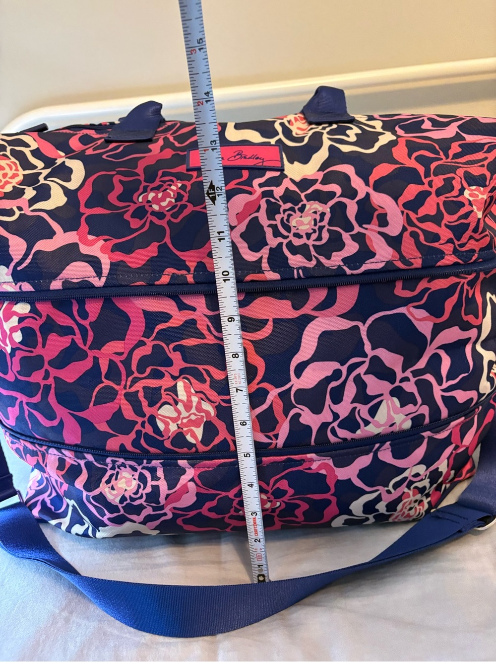 Vera Bradley Pink Floral Expandable Weekender Duffel Travel Bag - Picture 9 of 12